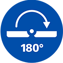 Ouverture à 180° pour un gril d'intérieur