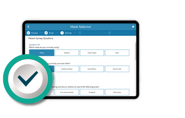 Mask Selector : Questionnaire patient