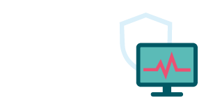 un numéro blanc et un ordinateur avec un bouclier et un graphique