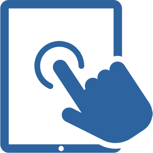 Icône de clic sur tablette