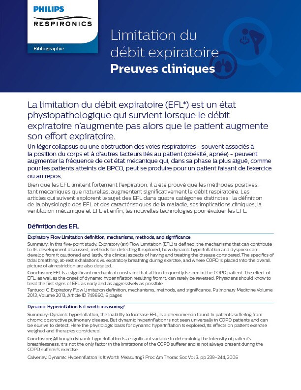Découvrez les limitations de débit expiratoire (EFL) au travers de preuves cliniques (Download .pdf)