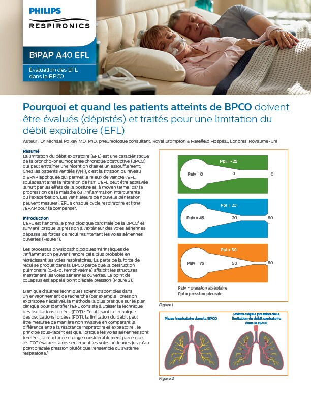 Pourquoi et quand les patients atteints de BPCO doivent être évalués (dépistés) et traités pour une limitation du débit expiratoire (EFL) (Download .pdf)