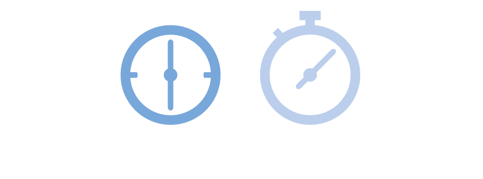 un chronomètre bleu et blanc