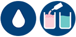 Icônes de goutte d'eau et de détergent
