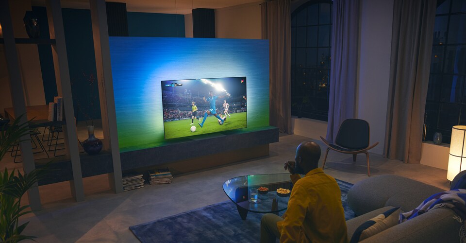 Match sportif avec un téléviseur OLED