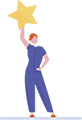 Illustration d'une femme tenant une étoile