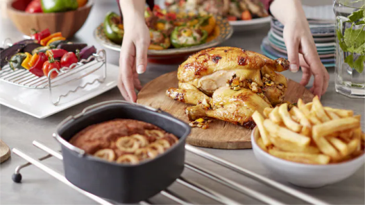 une variété de plats préparés par l'Airfryer